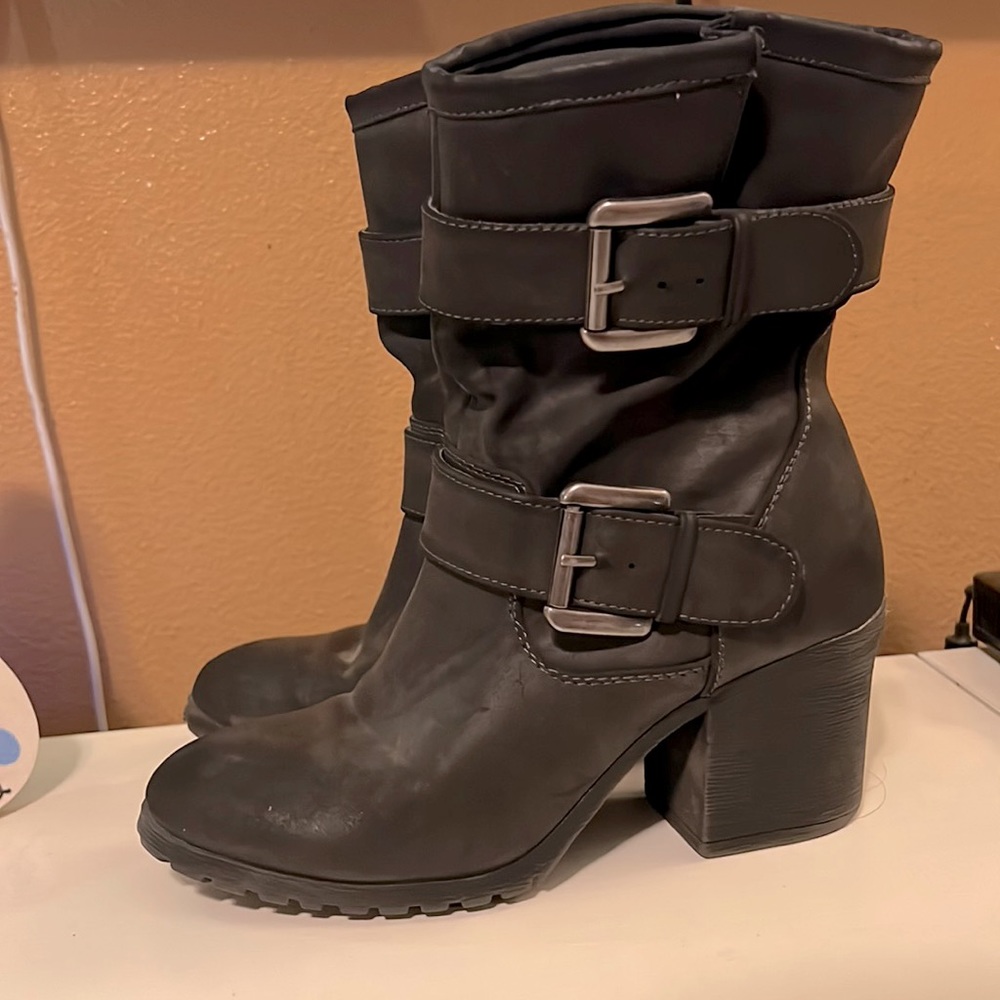 Dark gray boots